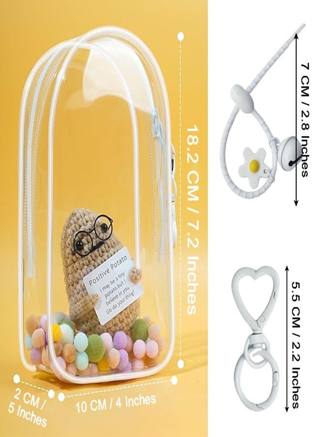Ouliget Clear Figures Display Bag with Keychain,Doll Display Collectibles PVC Bag ,Portable Dustproof Standing Protectors, 7.2 Inches - Image 2